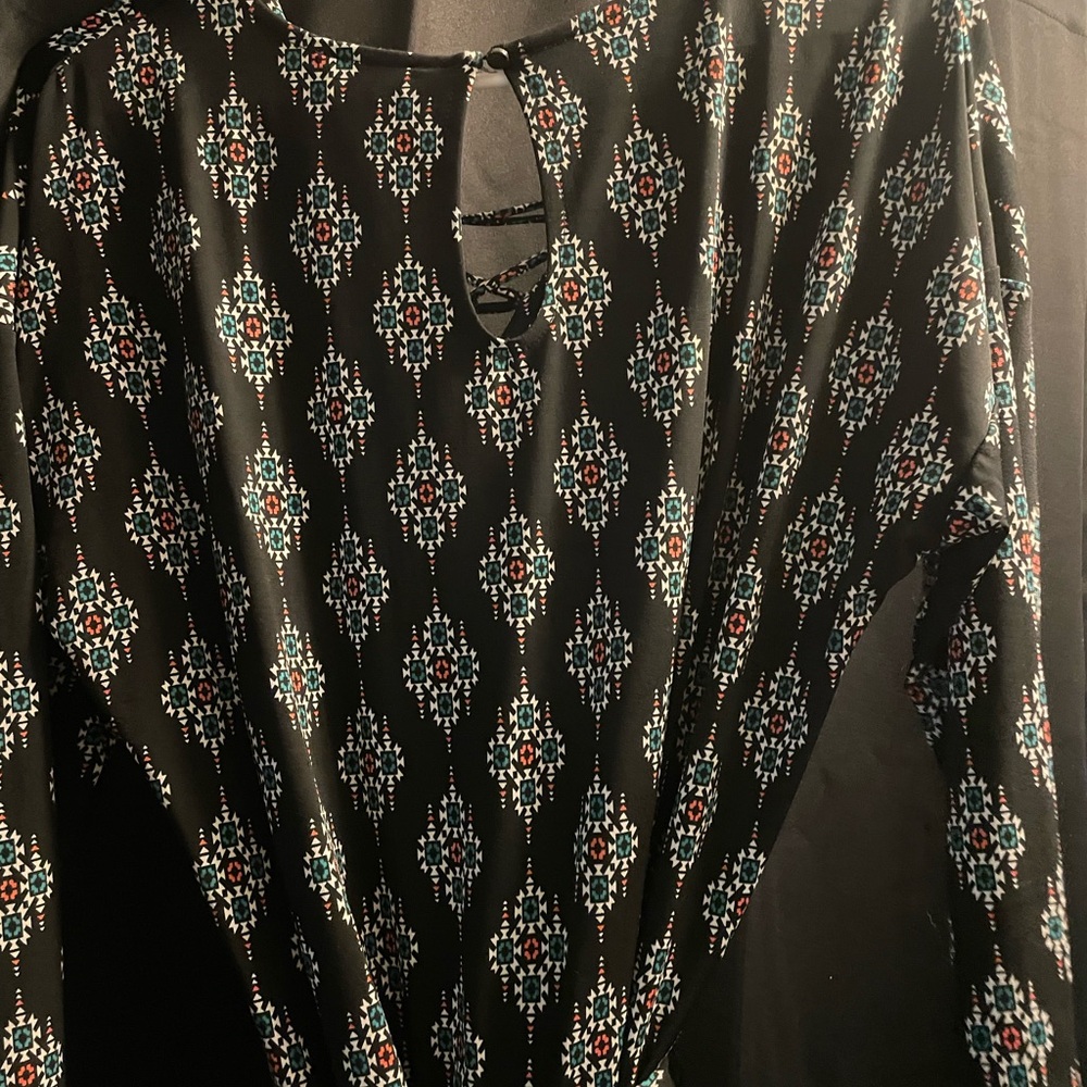 Market and Spruce Black and White Casual Jumpsuit V-Neck - Picture 2 of 3